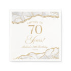 Elegant White Gold Agate 70th Birthday Party