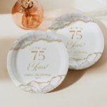 Elegant White Gold Agate 75th Birthday Party Paper Plates<br><div class="desc">This is an Elegant White Gold Agate 75th Birthday Party Paper Plates!</div>