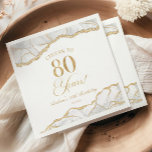 Elegant White Gold Agate 80th Birthday Party Napkins<br><div class="desc">This is an Elegant White Gold Agate 80th Birthday Party Paper Napkins!</div>