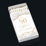 Elegant White Gold Agate 90th Birthday Party Matchboxes<br><div class="desc">These are Elegant White Gold Agate 90th Birthday Party Favor Matchboxes!</div>