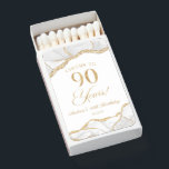 Elegant White Gold Agate 90th Birthday Party Matchboxes<br><div class="desc">These are Elegant White Gold Agate 90th Birthday Party Favor Matchboxes!</div>
