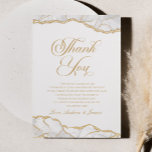 Elegant White Gold Agate Anniversary Party Thank You Card<br><div class="desc">This is an Elegant White Gold Agate Anniversary Party Thank You Card!</div>