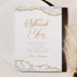 Elegant White Gold Agate Birthday Party Thank You Card<br><div class="desc">This is an Elegant White Gold Agate Birthday Party Thank You Card!</div>
