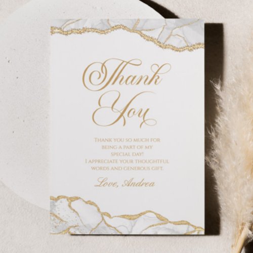 Elegant White Gold Agate Birthday Party