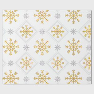 Elegant White, Gold and Silver Christmas Wrapping  Wrapping Paper