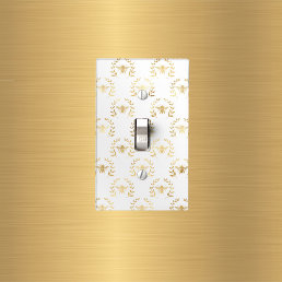 Elegant White Gold Bees Laurel Wreath Light Switch Cover