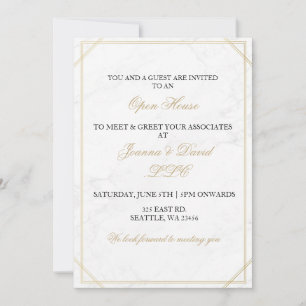 Elegant White Gold Business Corporate Party Invitation