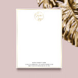 Elegant White & Gold Business Logo Luxury Branded Letterhead<br><div class="desc">Create luxurious branded letterheads for your company with this elegant white and gold letterhead design. Featuring faux gold border,  white background and space for your business logo,  address and contact details. A great way to make personalized letterheads that will make a lsting impression.</div>