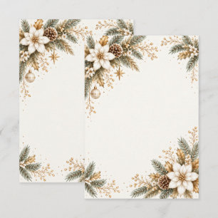 Elegant White & Gold Christmas Party RSVP Card
