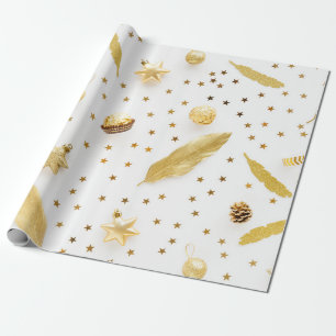 Elegant White, Gold Christmas Wrapping  Wrapping Paper