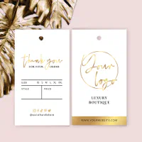 Elegant White Gold Clothing Hang Tag Price Label Zazzle