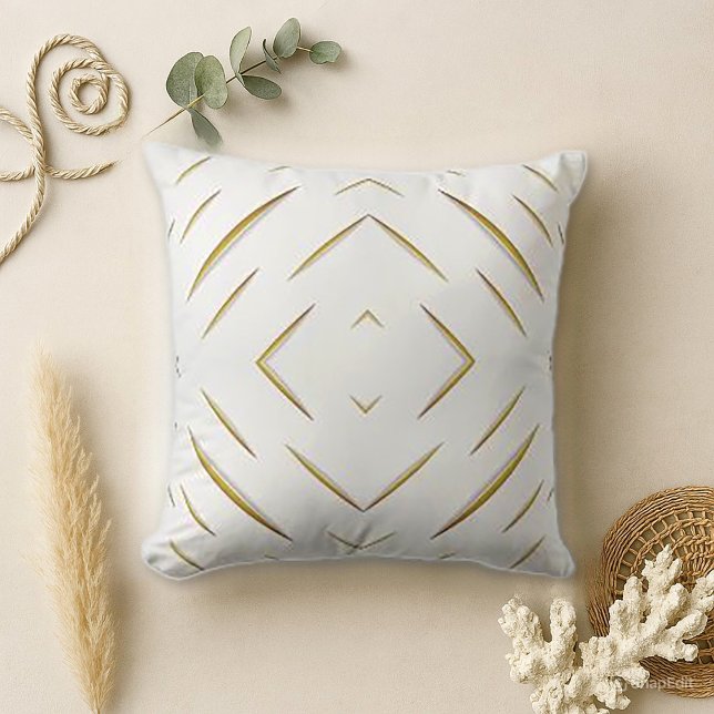 Elegant White Gold Diamond Line Throw Pillow (Creator Uploaded)