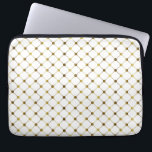 Elegant White & Gold Dot Grid Laptop Sleeve<br><div class="desc">Elegant gold and white geometric dot and lines grid pattern</div>