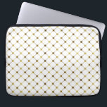 Elegant White & Gold Dot Grid Laptop Sleeve<br><div class="desc">Elegant gold and white geometric dot and lines grid pattern</div>