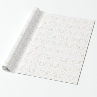 Elegant White & Gold Fleur De Lis Wrapping Paper