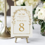 Elegant White Gold Flowers Floral Wedding Table Number<br><div class="desc">Personalized Wedding Table Numbers – Elegant Reception Seating Signs Guide your guests effortlessly to their seats with our custom wedding table numbers, designed to add a stylish and sophisticated touch to your wedding reception décor. Whether you prefer modern acrylic, rustic wooden, gold foil, or minimalist calligraphy designs, our table number...</div>