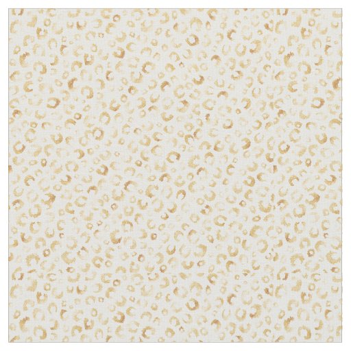 Elegant White Gold Glitter Leopard Animal Print Fabric