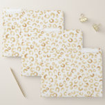 Elegant White Gold Glitter Leopard Animal Print File Folder