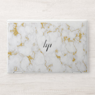 Elegant white & gold glitter Marble HP Laptop Skin