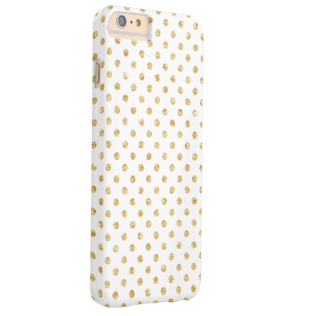 Elegant White Gold Glitter Polka Dots Pattern Case-Mate iPhone Case (Back/Right)