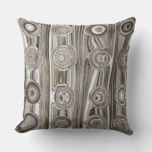 Elegant White Gold Liquid Swirl Retro Groovy Cute Throw Pillow