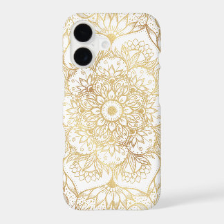 Elegant White Gold Mandala Floral iPhone 17 Case