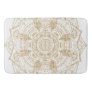 Elegant White & Gold Mandala Hand Drawn Design Bath Mat