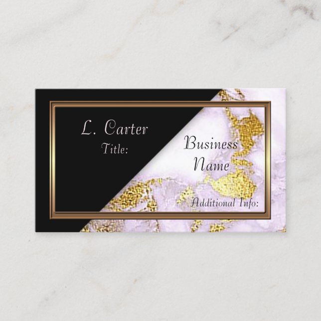 Elegant White & Gold Marble Business Card 3 (Front)