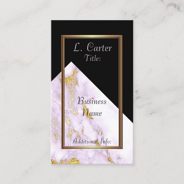 Elegant White & Gold Marble Business Card 4 (Front)