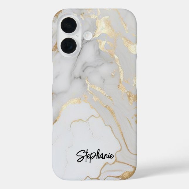Elegant White Gold Marble Modern Unique Case-Mate iPhone Case (Back)
