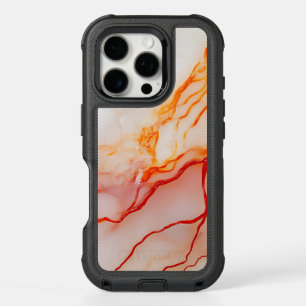 Elegant White & Gold Marble Pattern iPhone 16 Pro Case