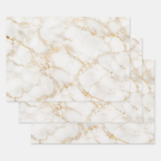 Elegant White & Gold Marble Wrapping Paper
