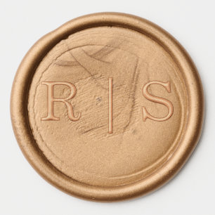 Elegant White Gold Minimal Wedding Wax Seal Stamp Sticker