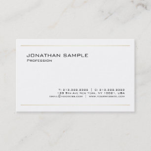 Elegant White Gold Modern Minimalist Template Business Card