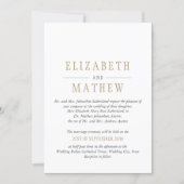 Elegant White Gold Modern Wedding Invitation | Zazzle