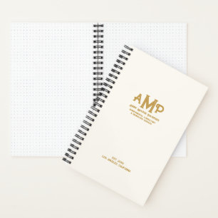 Elegant White Gold Monogram Bullet Page Journal