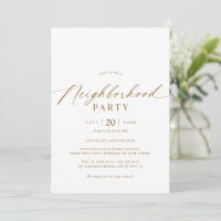 Elegant White & Gold Neighborhood Gathering Party