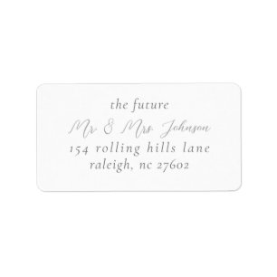 Elegant White Gold Script Wedding Return Address Label