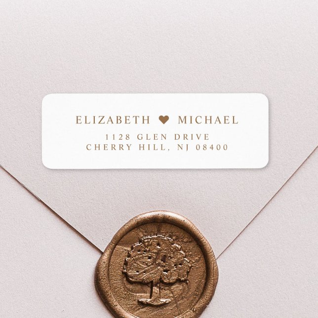 Elegant White Gold Wedding Return Address Label (Creator Uploaded)