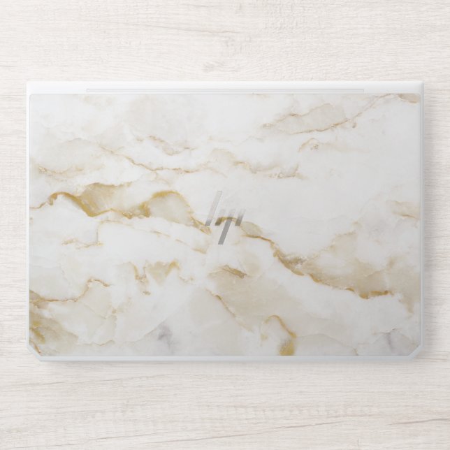 Elegant White Golden Marble Laptop skin (Front)