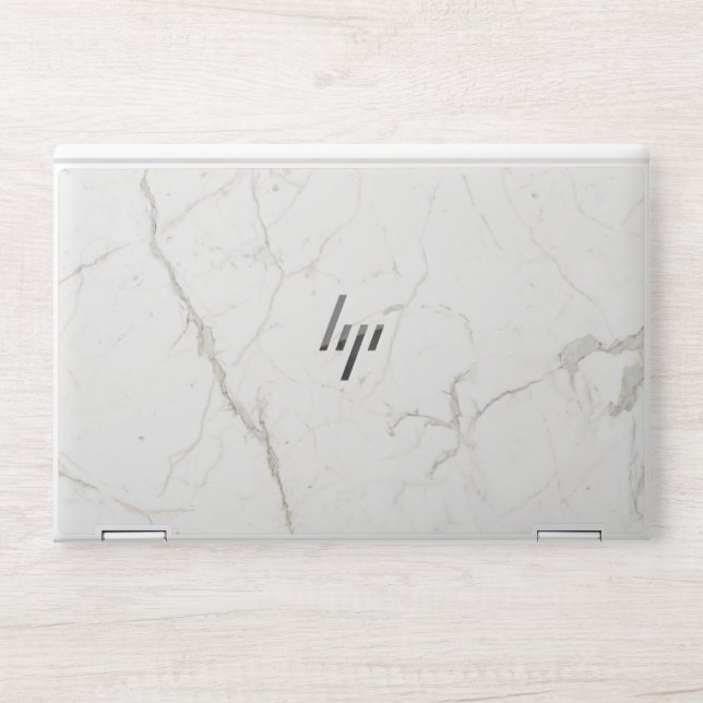   Elegant White Golden Marble Laptop skin  (Front)