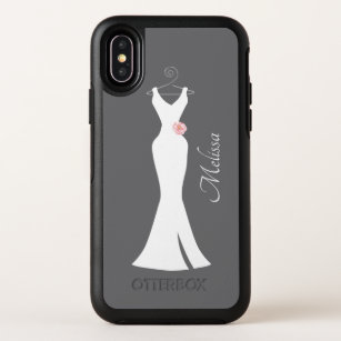 Elegant White Gown on Gray - Stylish Simple Design OtterBox Symmetry iPhone X Case