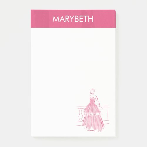 Elegant White Gown Personalized Post_It Notes