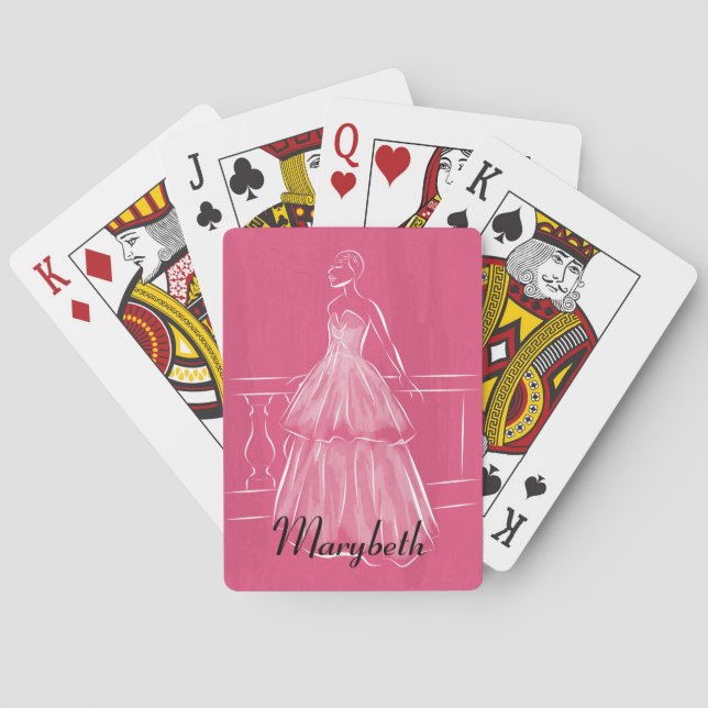 Elegant White Gown Playing Cards (Back)