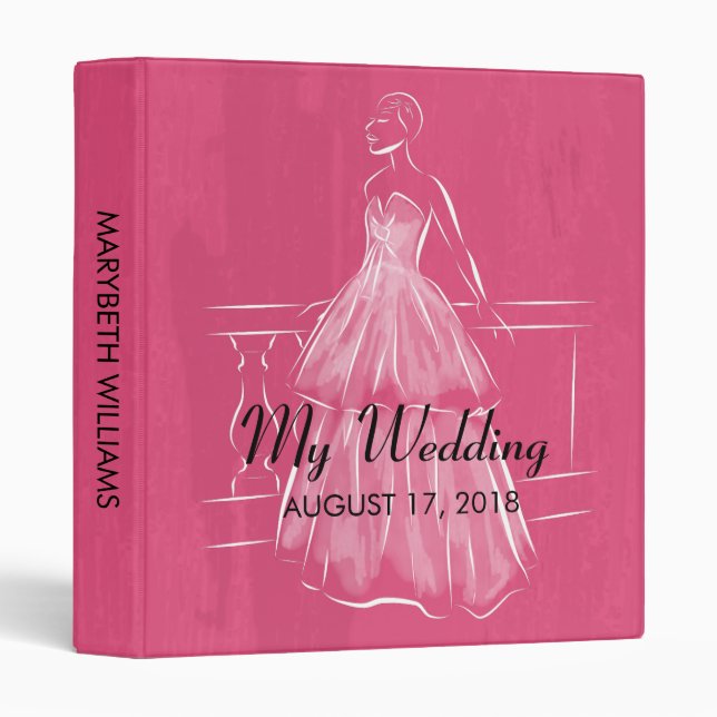 Elegant White Gown Wedding Binder (Front/Spine)