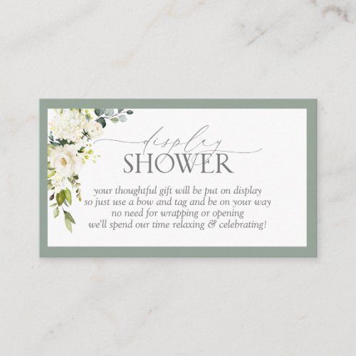 Elegant White Gray Green Display Shower Enclosure Card