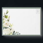 Elegant White Gray Green Floral Watercolor Envelop Envelope<br><div class="desc">Based on our bestselling Bridal Shower invitation, this gorgeous modern, elegant square envelope features a beautiful bouquet of white flowers such as roses and hydrangea paired with gorgeous botanical greenery and bordered in a soft gray green. Contact designer for matching products. View suite here: https://www.zazzle.com/collections/elegant_white_gray_green_watercolor_floral_wedding-119579606519645351 Copyright Anastasia Surridge for Elegant...</div>
