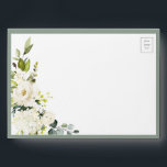 Elegant White Gray Green Floral Watercolor Envelop Envelope<br><div class="desc">Based on our bestselling Bridal Shower invitation, this gorgeous modern, elegant square envelope features a beautiful bouquet of white flowers such as roses and hydrangea paired with gorgeous botanical greenery and bordered in a soft gray green. Contact designer for matching products. View suite here: https://www.zazzle.com/collections/elegant_white_gray_green_watercolor_floral_wedding-119579606519645351 Copyright Anastasia Surridge for Elegant...</div>