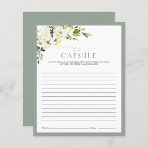 Elegant White Gray Green Time Capsule Shower Game