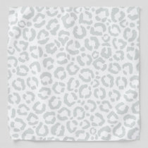 Elegant White Gray Leopard Cheetah Animal Print Bandana